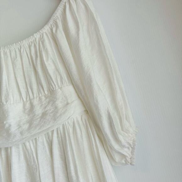 🆕 Hello Molly This is Espionage milk maid boho style mini dress white sz S/4 - Picture 10 of 14